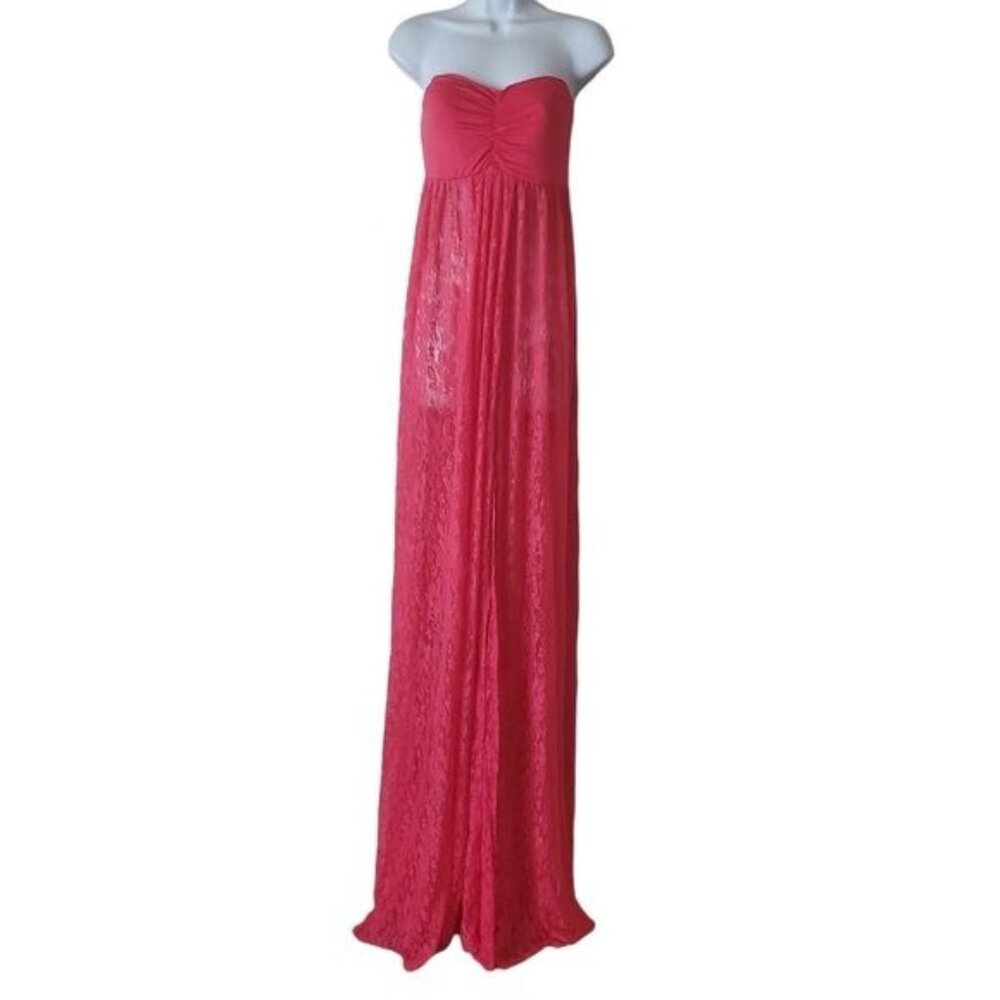 Pinkblush maternity maxi dress Pink Color Lace Open Photoshoot Size Large New - Picture 1 of 13